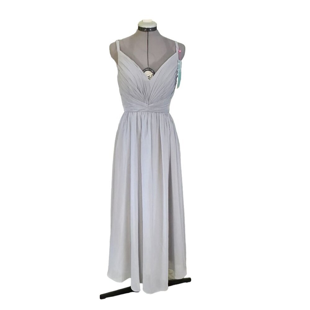 NWT Bliss Extra Bridesmaid‎ Dress Light Gray Formal Wedding S Gown